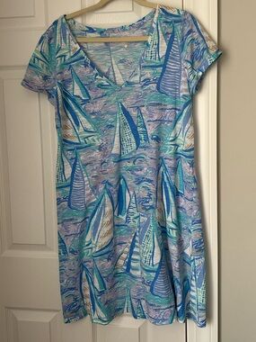 VGUC Lilly Pulitzer Jessica Dress Light Lilac Verbena Aboat Time Sz M